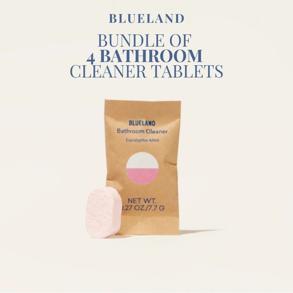 NEW BLUELAND Bathroom Cleaner 4 Tablet Bundle - Eucalyptus Mint